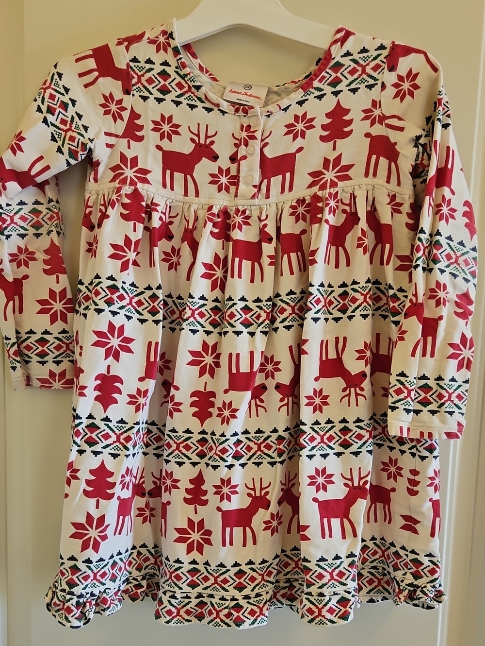 Children's Red Reindeer Print Pajama Dress - (Brand)